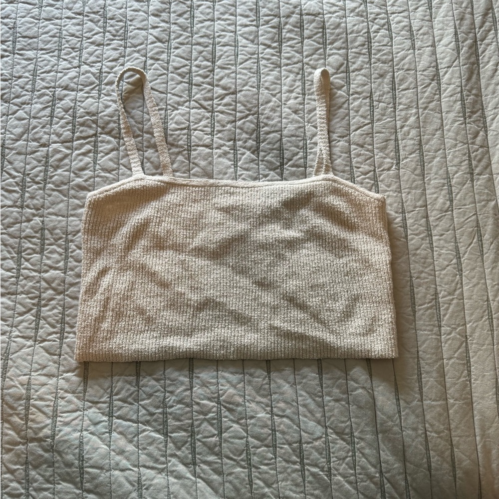 Cream Madewell crop top, excellent condition - Size S